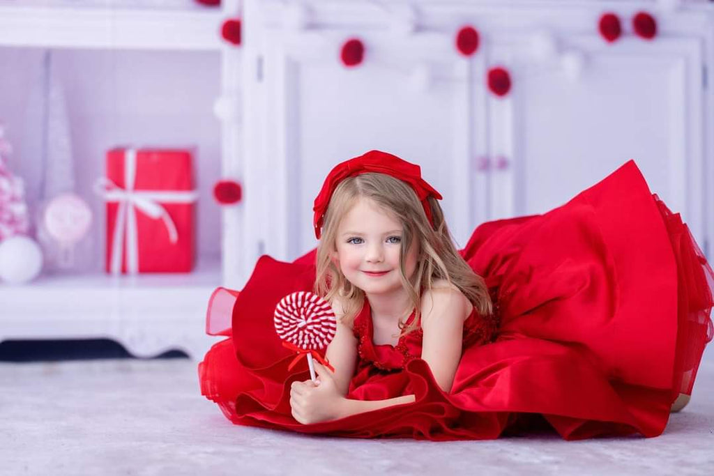 red christmas dress, Christmas dresses, holiday gowns for girls,  dresses for photography sessions, babydream backdrops, dream dress sessions, april massad photography