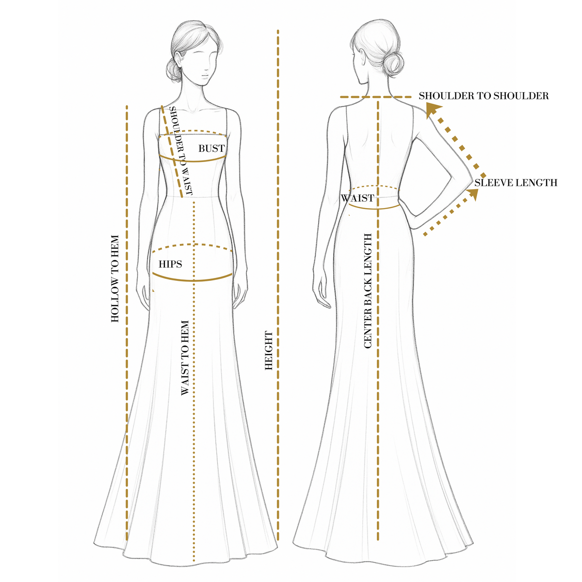 Measurements | Dress and Gown Rentals Measurements | Dress and Gown Rentals