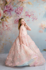 Little Blossom Promise Floor-Length Gown – Children’s Couture Editorial Dress for Special Occasions