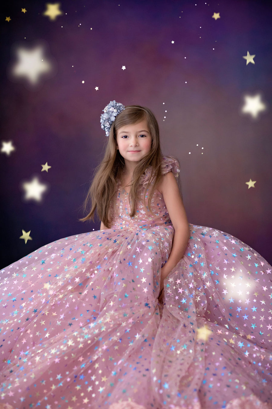 Confetti Star— Floor-Length Cascade Gown Choose Your Color | Editorial Dress | Couture Gown | Special Occasion Dress