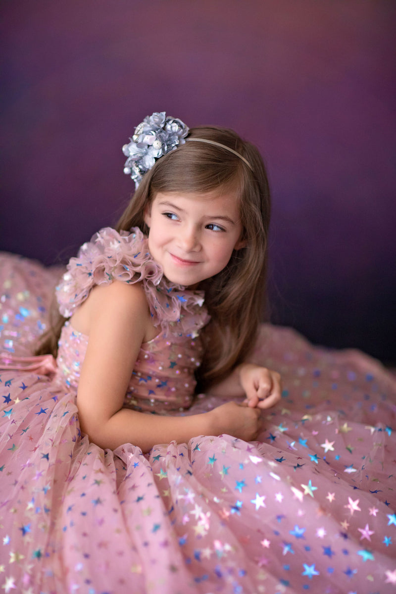 Confetti Star— Floor-Length Cascade Gown Choose Your Color | Editorial Dress | Couture Gown | Special Occasion Dress
