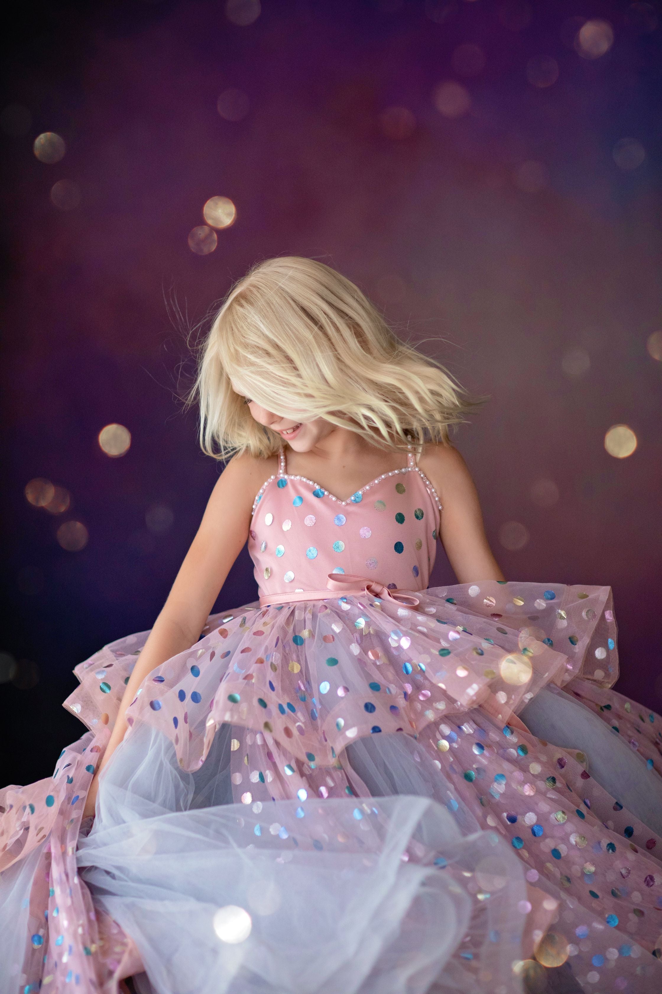 Confetti — Floor-Length Cascade Gown Choose Your Color | Editorial Dress | Couture Gown | Special Occasion Dress