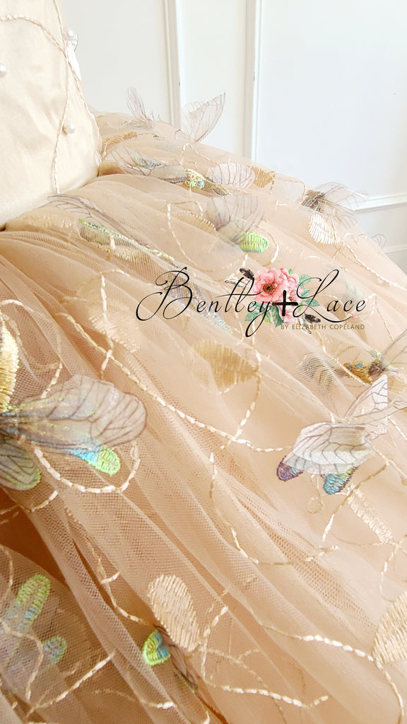 "Dragonfly Sonnet" - Floor long Length Dress ( 6 Year - Petite 10 Year)