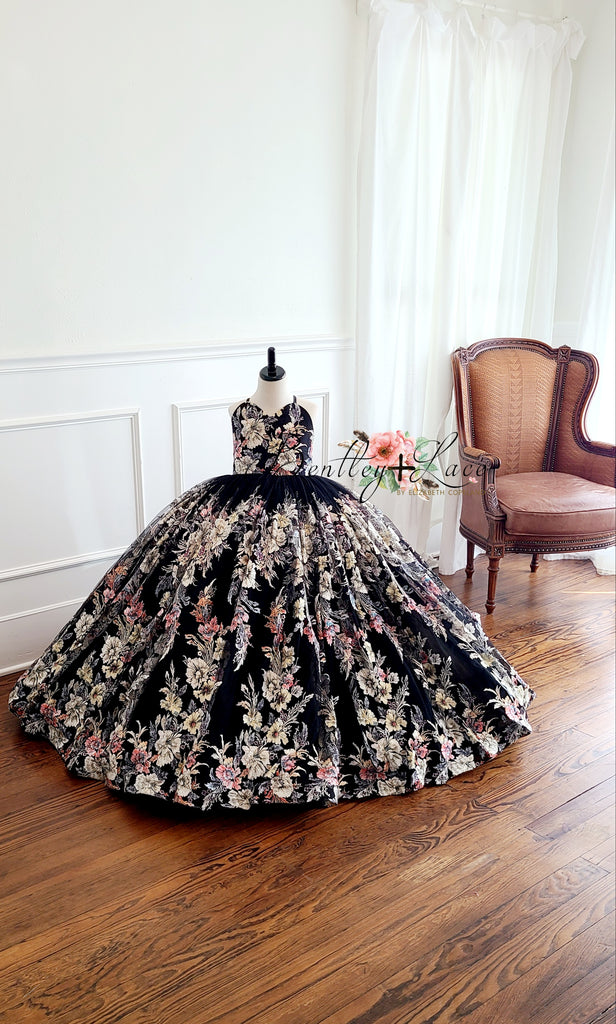 "Maribel" -  dress only - Floor long Dress ( 6 Year - Petite 9 Year)