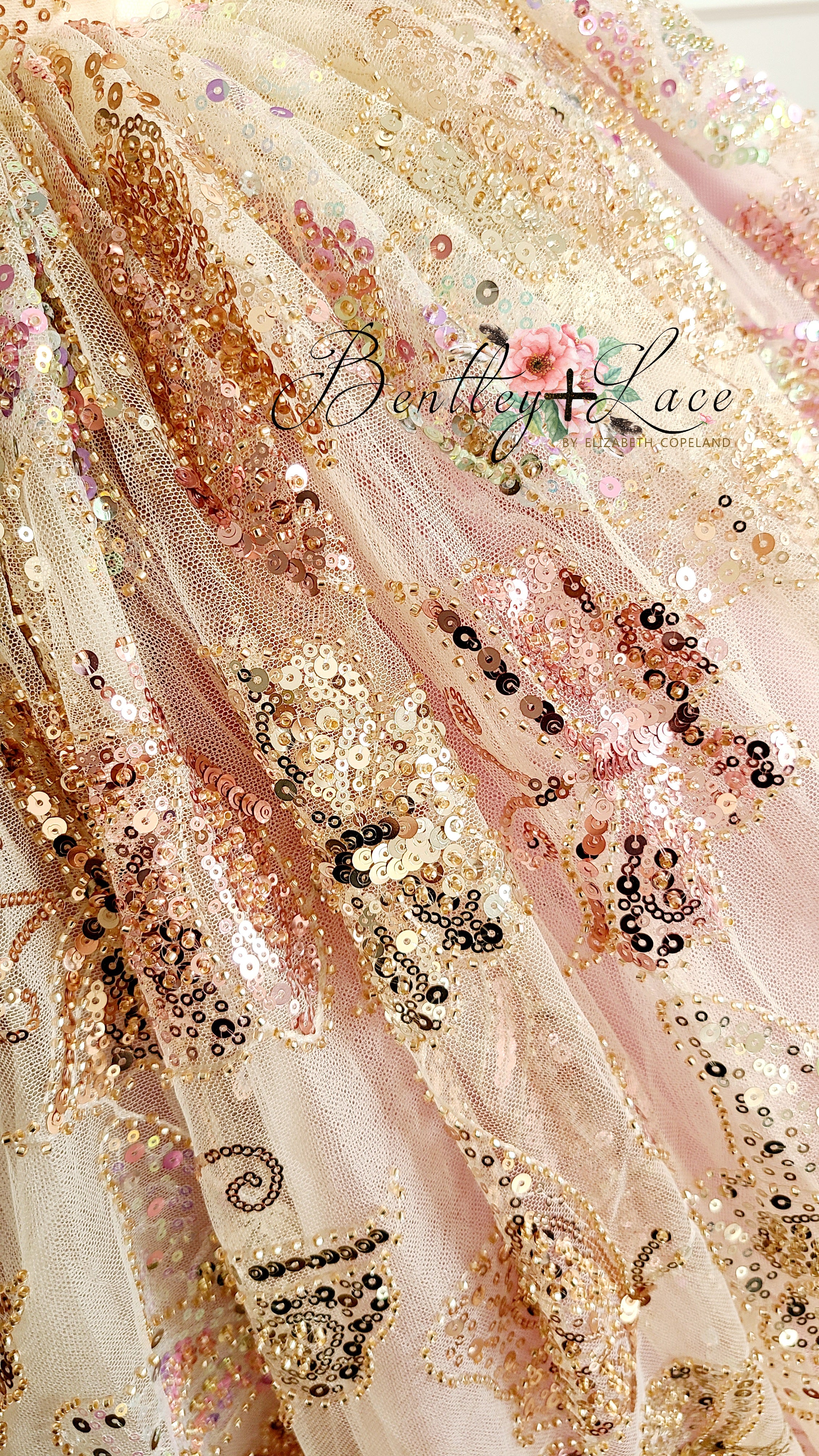 Retired rental euc "Butterfly Dreaming" - Sequin Floor long Length Dress ( 6 Year - Petite 9 Year)