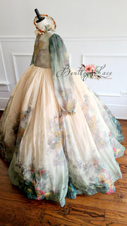 "Mystic Meadow" Chiffon Floor Length Gown - Choose your color:  Editorial Dress, Couture Gown, Special Occasion Dress