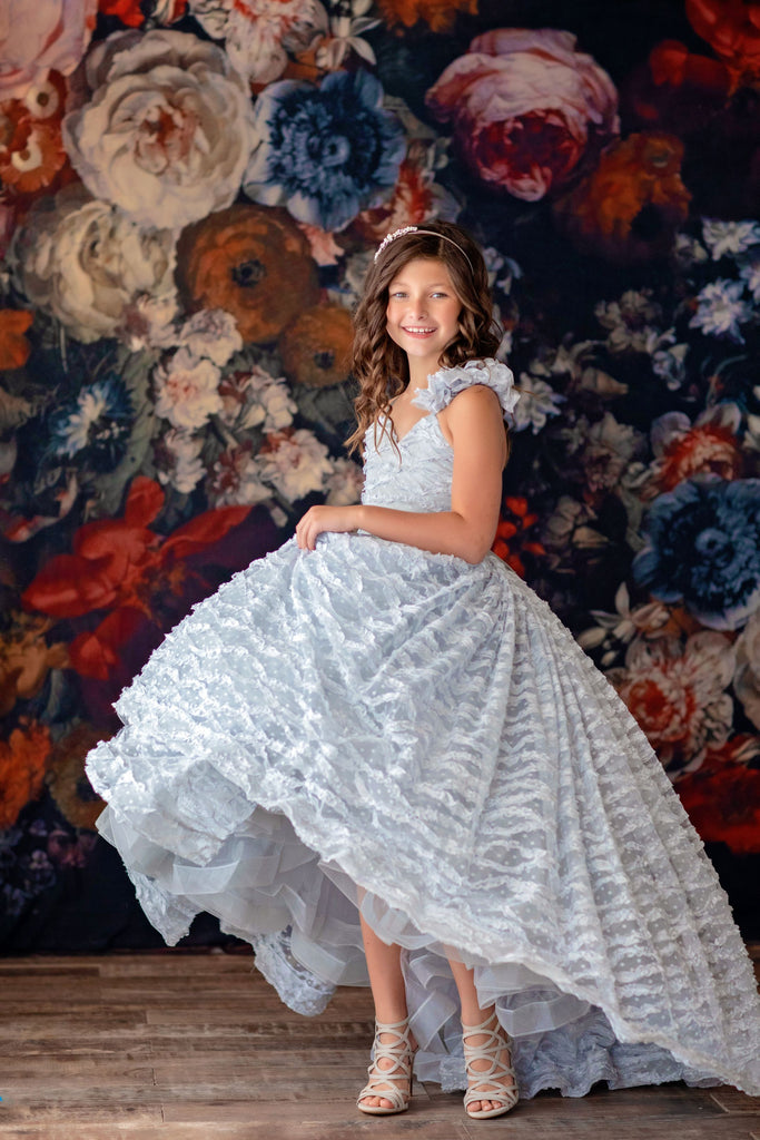 Retired rental "Silver" -  Silver High Low Dress ( 6 Year - Petite 9 Year)