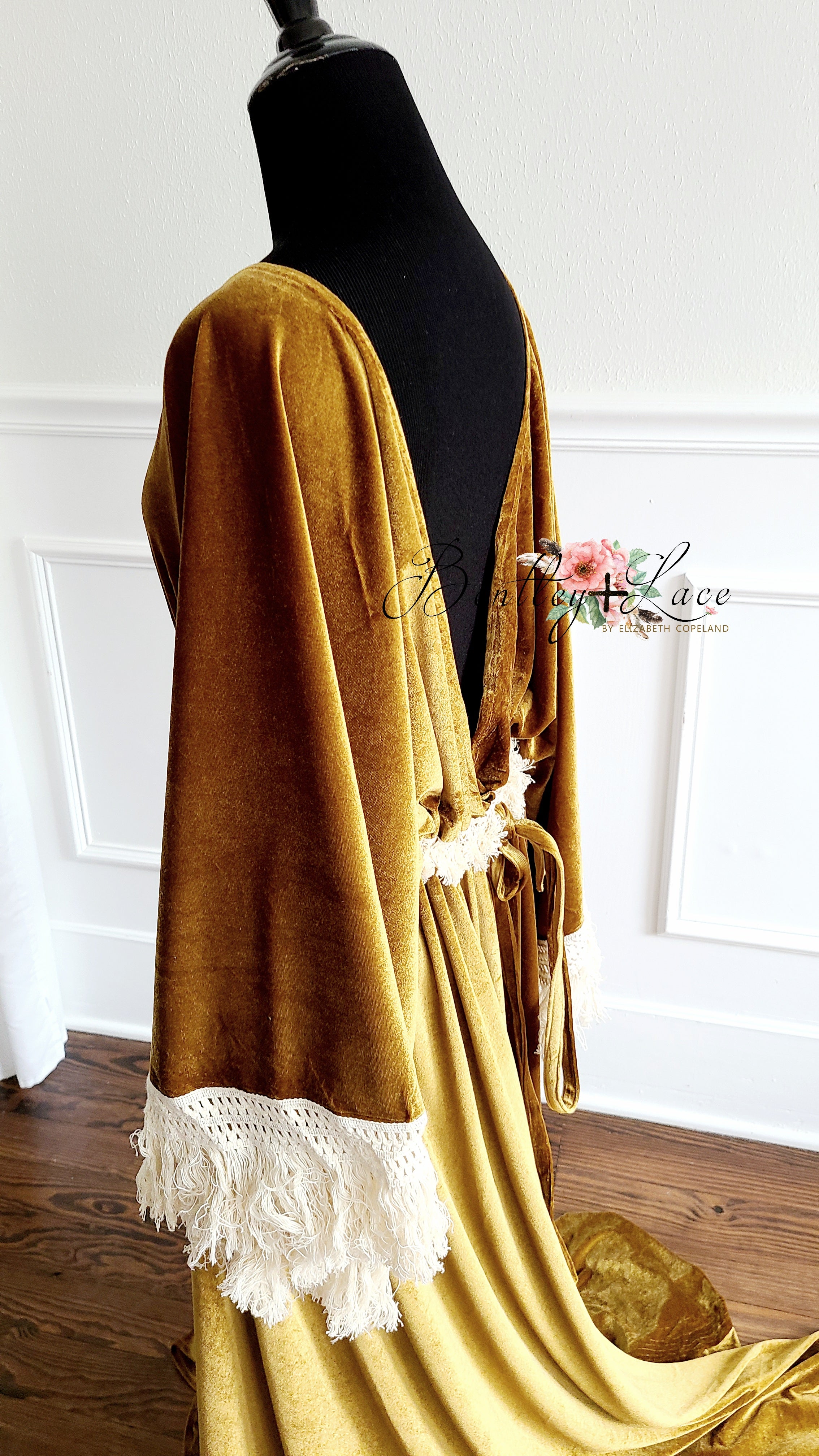 "Delores" - Mustard- Beautiful velvet boho inspired gown - (TEEN-ADULT)