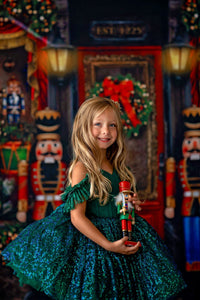 "Evergreen" Vintage Petal Length Dress  Editorial Dress, Couture Gown, Special Occasion Dress