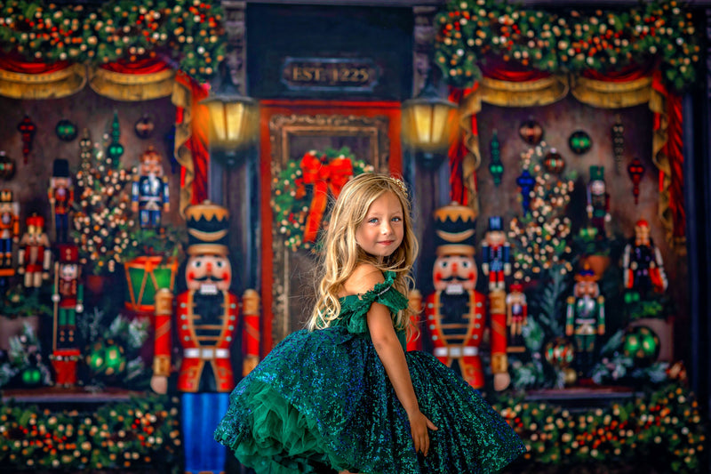 "Evergreen" Vintage Petal Length Dress  Editorial Dress, Couture Gown, Special Occasion Dress