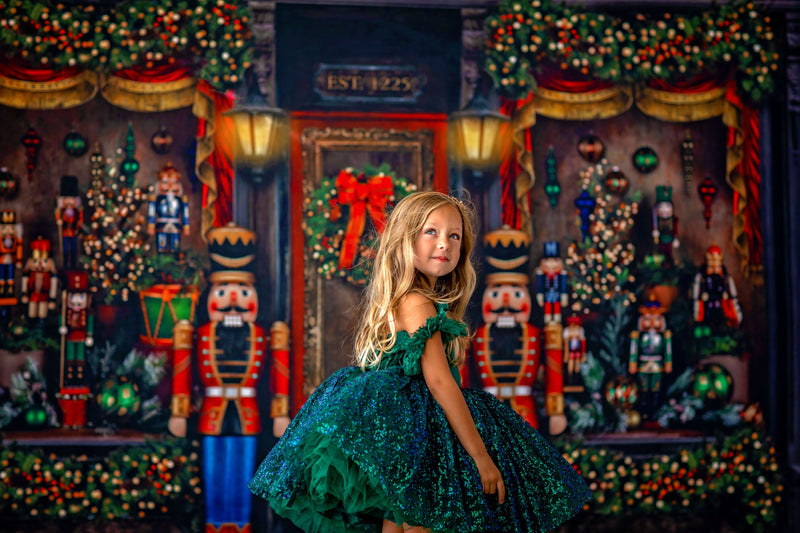 "Evergreen" Vintage Petal Length Dress  Editorial Dress, Couture Gown, Special Occasion Dress