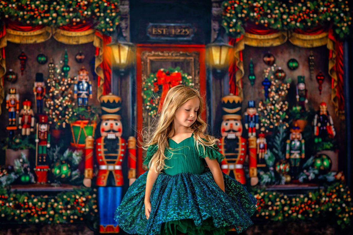 "Evergreen" Vintage Petal Length Dress  Editorial Dress, Couture Gown, Special Occasion Dress