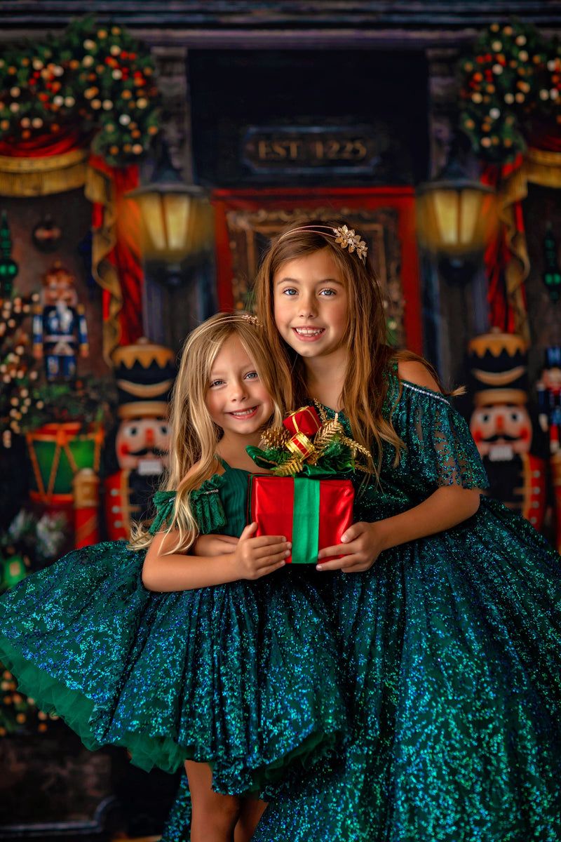 "Evergreen" Vintage Petal Length Dress  Editorial Dress, Couture Gown, Special Occasion Dress