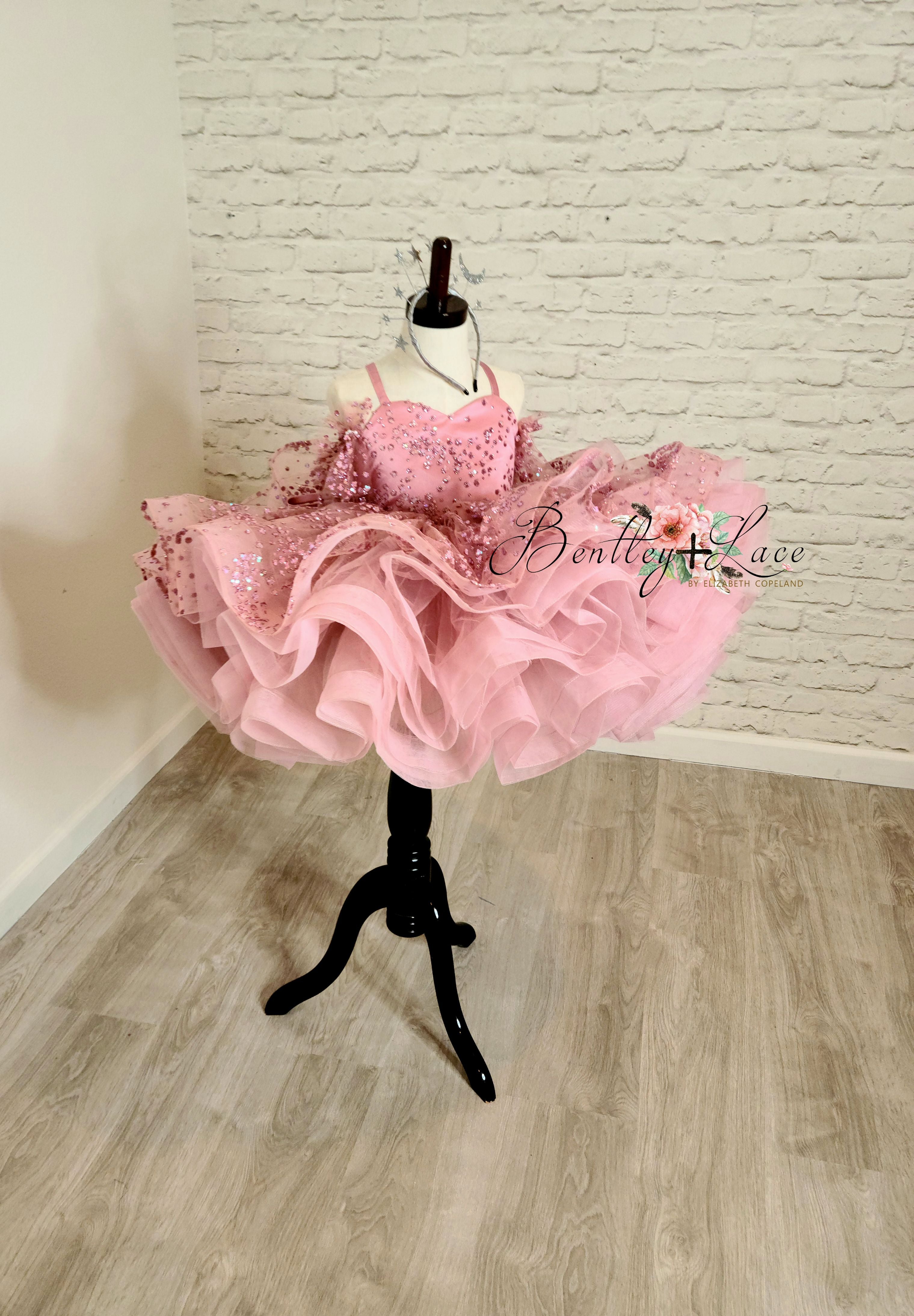 retired rental guc "Starry Eyes" Petal Length Dress Pink (4 Year - Petite 5 Year)