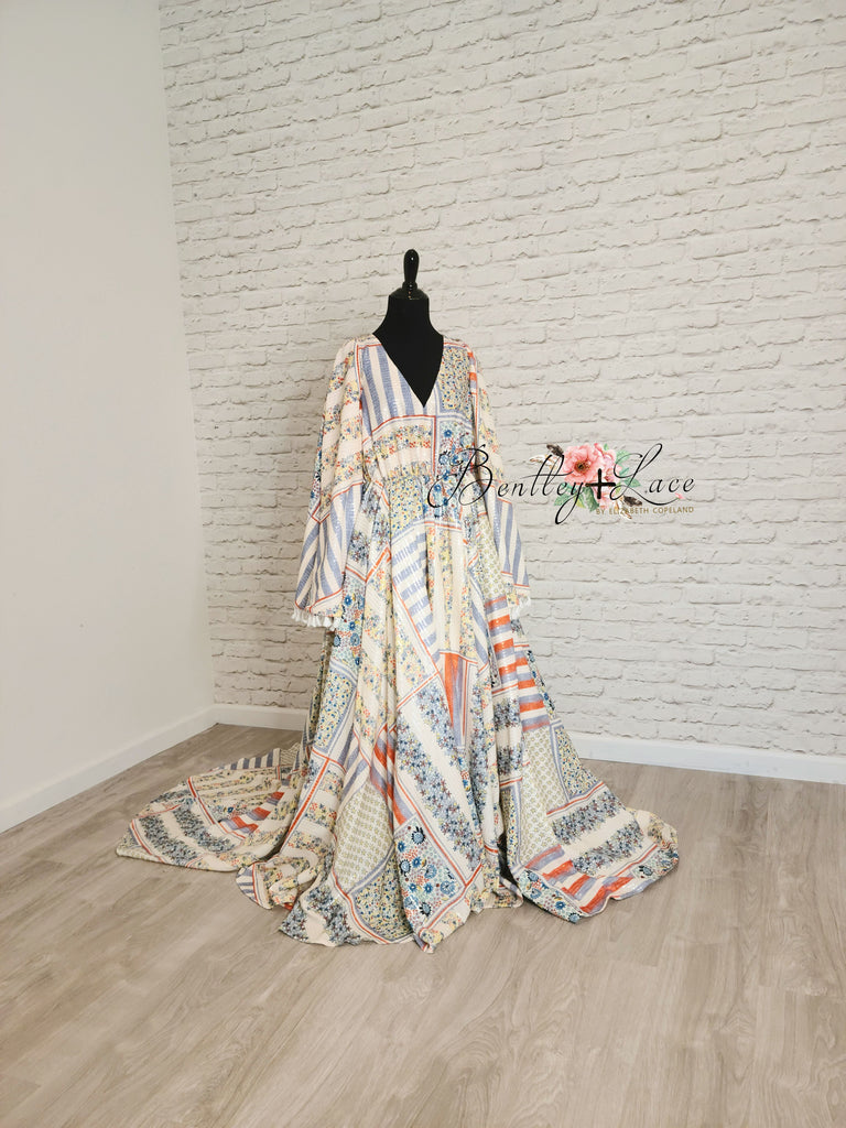 Patriotic "Patchwork Dreaming" - Beautiful boho inspired gown - (TEEN-ADULT) Maternity Friendly.