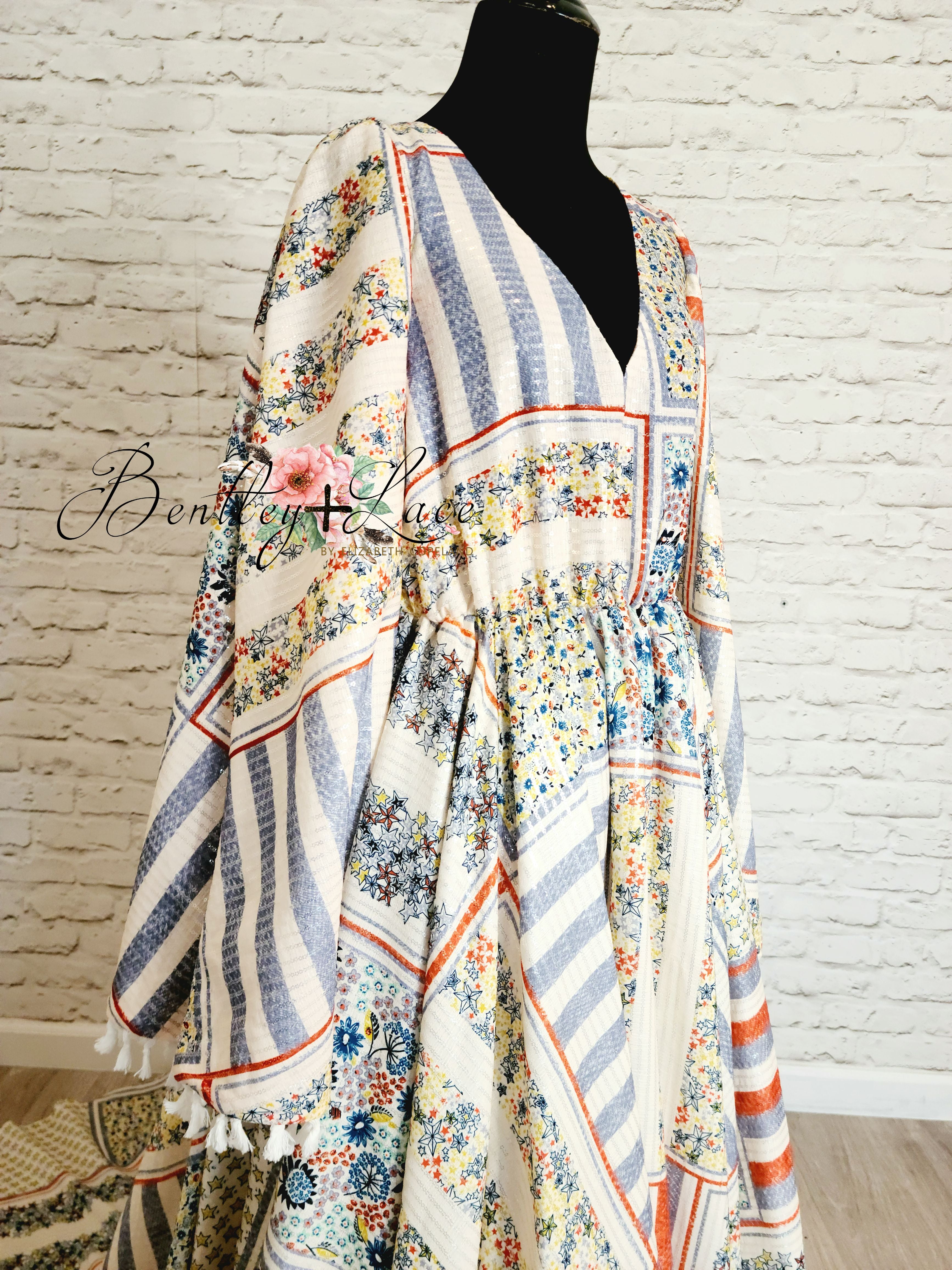 Patriotic "Patchwork Dreaming" - Beautiful boho inspired gown - (TEEN-ADULT) Maternity Friendly.