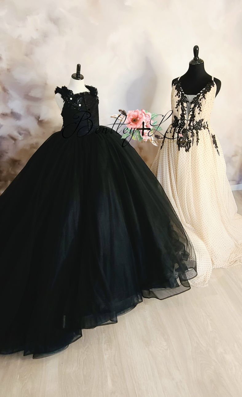 "Alexandria" -  Floor long Length Dress- ( 8 Year - Petite 13 Year) Couture Rental Gown