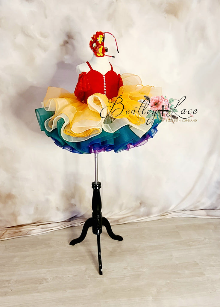 READY TO SHIP euc "Rainbow Hope" Petal Length Dress (3 Year-Petite 5 Year)