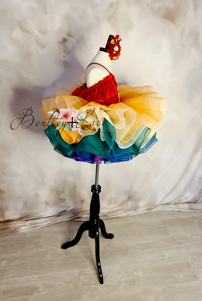 READY TO SHIP euc "Rainbow Hope" Petal Length Dress (3 Year-Petite 5 Year)