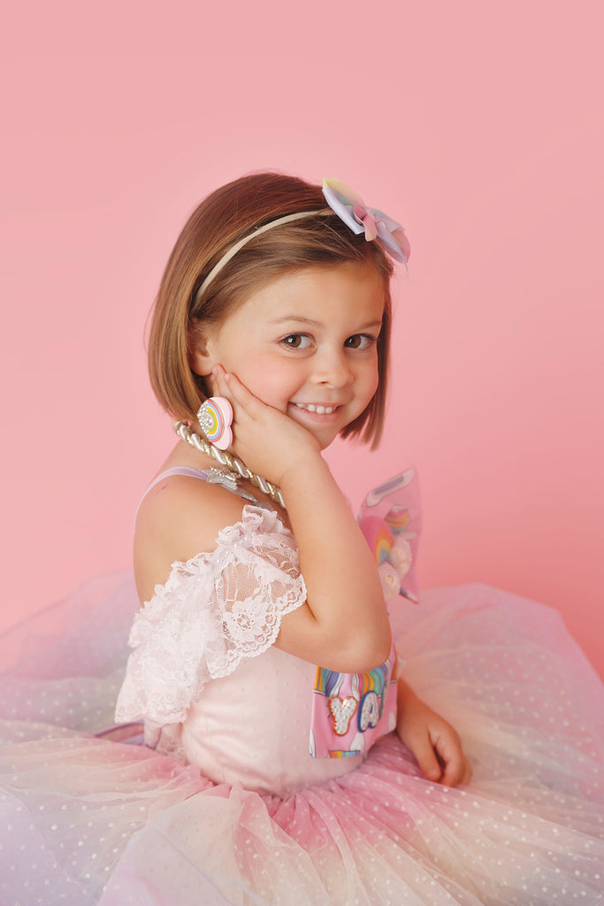 Confetti - Petal "Rainbow Party" Petal Length Dress (3 Year-Petite 5 Year)
