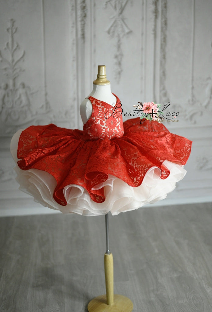 "Shelby" in Red- Petal Length Dress (4 Year-Petite 5 Year)