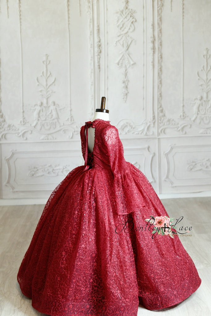 "Whit" Red - Floor Length Dress ( 5 Year - Petite 6 Year)