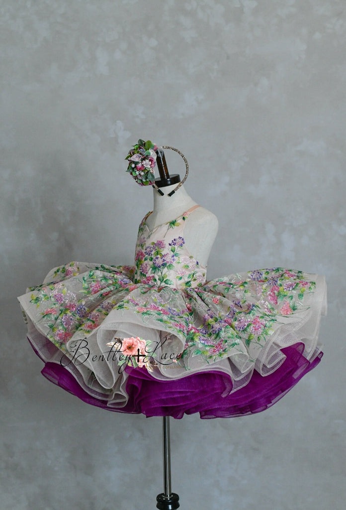 "Delilah" -  dress+detachable sleeves-Petal Length Dress ( 4 Year - Petite 5 Year)