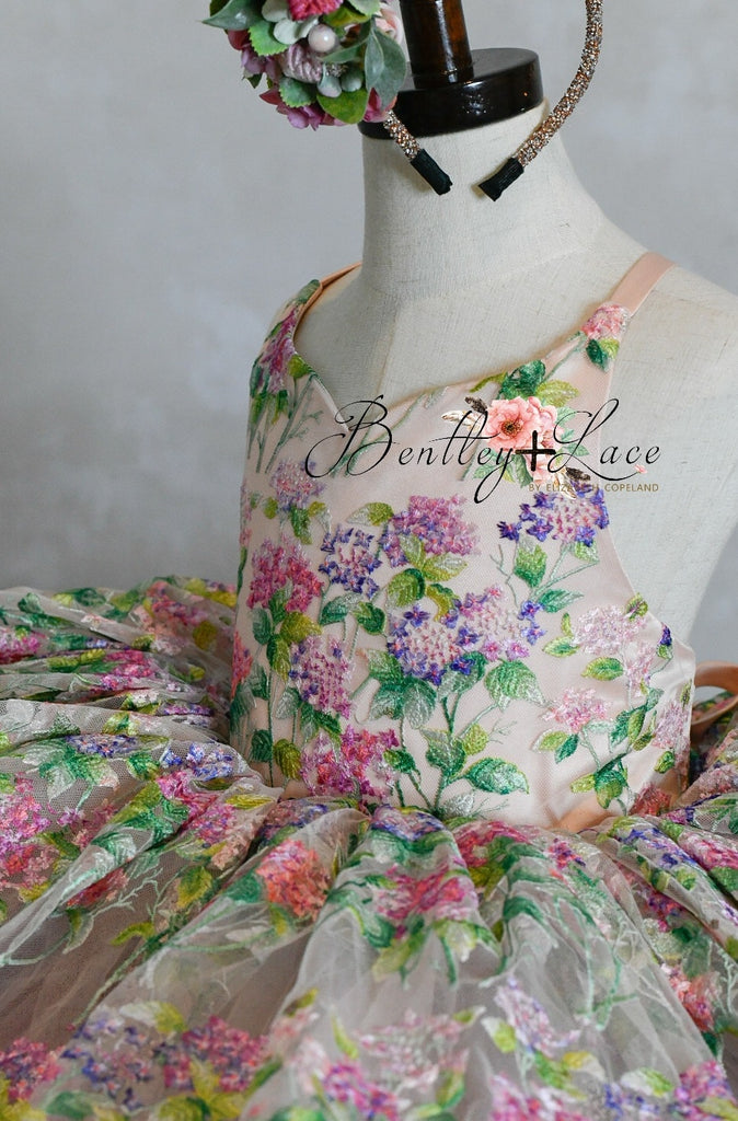 "Delilah" -  dress+detachable sleeves-Petal Length Dress ( 4 Year - Petite 5 Year)