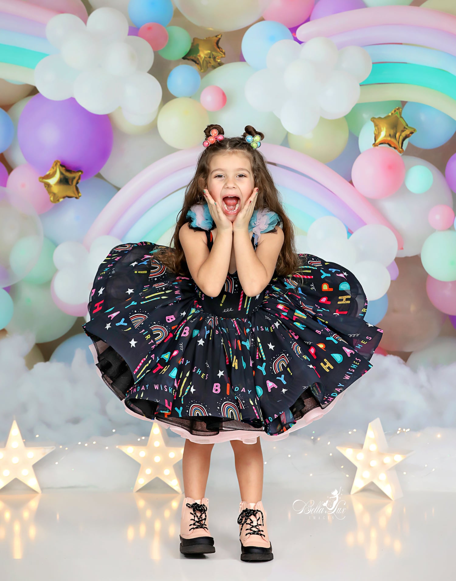 Euc "Birthday Girl" -   Petal Length Dress ( 4 Year - Petite 5 Year)