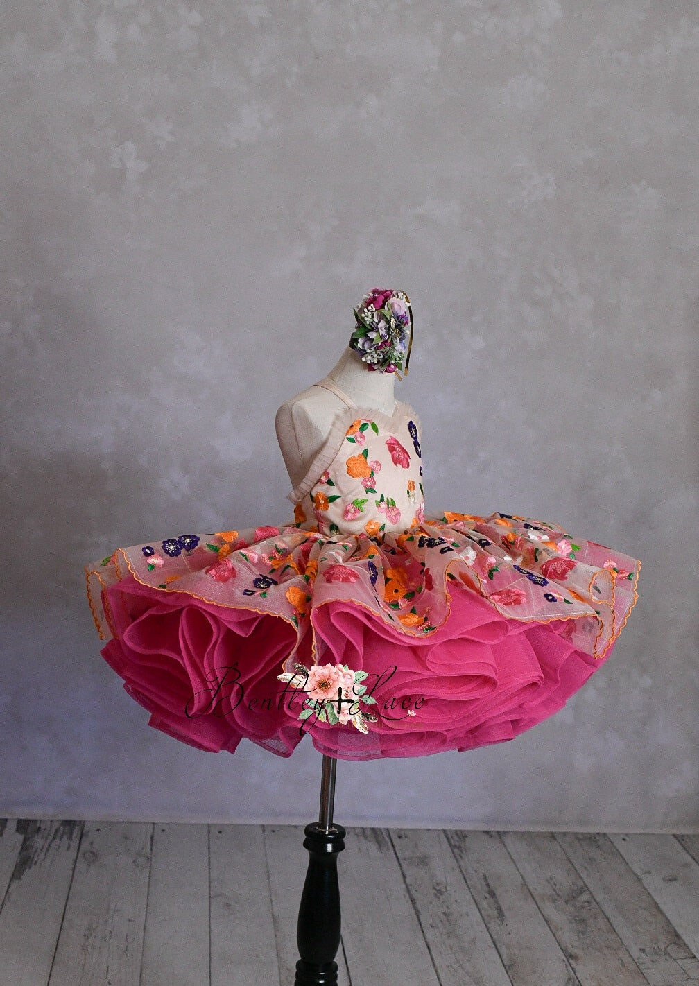 "Enchanted" -  Petal Length Dress Bold Pink Skirt ( 4 Year - Petite 5 Year)