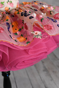retired rental EUC "Enchanted" -  Petal Length Dress Bold Pink Skirt ( 4 Year - Petite 5 Year)