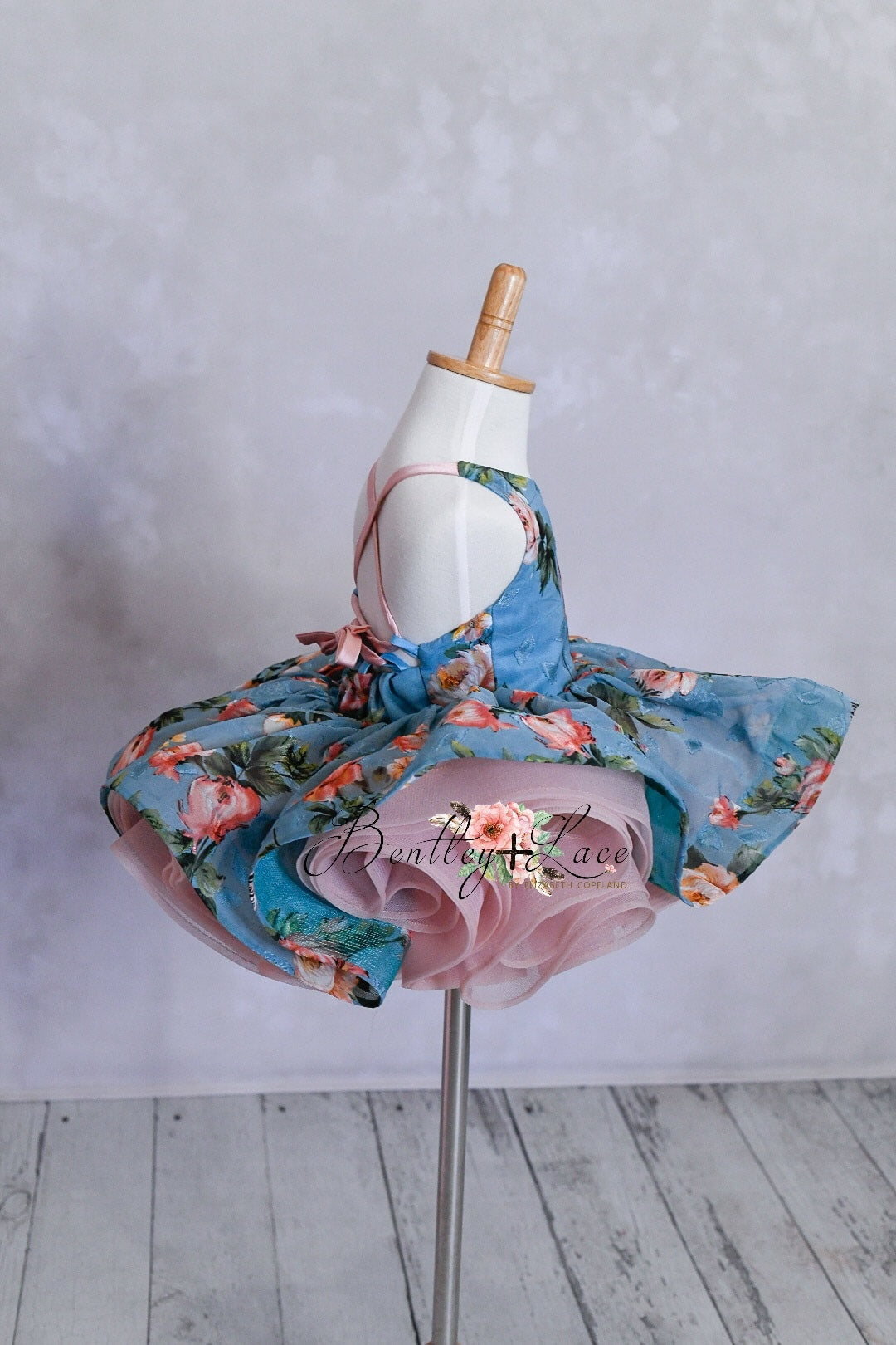 RTS EUC "Chan" Petal Length Dress (12 month - Petite 24 month) with bonnet