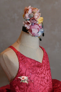 RETIRED RENTAL EUC "Somewhere over the Rainbow" -  Bold Pink - Petal Short Length Dress ( 6 Year - Petite 7 Year)