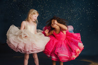 RETIRED RENTAL EUC "Somewhere over the Rainbow" -  Bold Pink - Petal Short Length Dress ( 6 Year - Petite 7 Year)