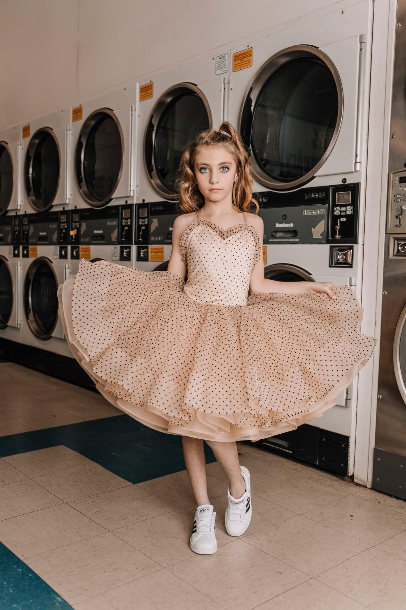 "Emma" Vintage Petal Short Length Dress ( 7 Year - Petite 8 Year)