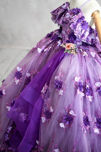 Retired Rental  Flutter bodice- Floor Length Dress ( 6 Year - Petite 7 Year)