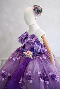 Retired Rental  Flutter bodice- Floor Length Dress ( 6 Year - Petite 7 Year)