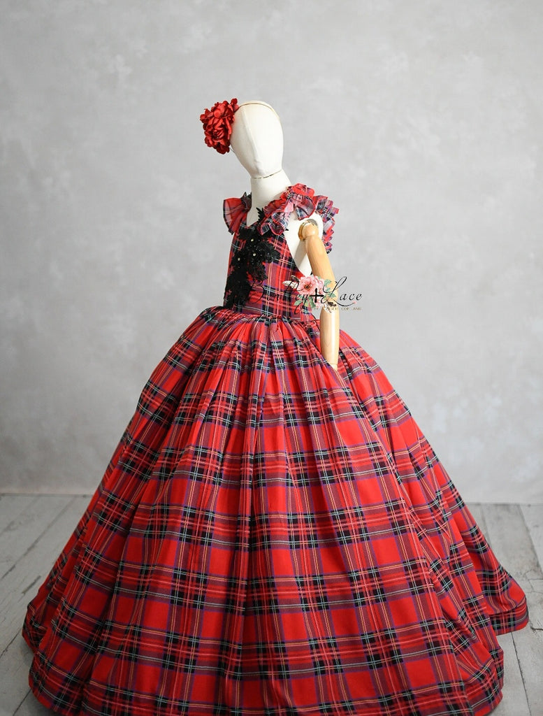 Couture gown rental: "Carolle -  Red -  Floor Length ( 6 Year - Petite 8 Year)