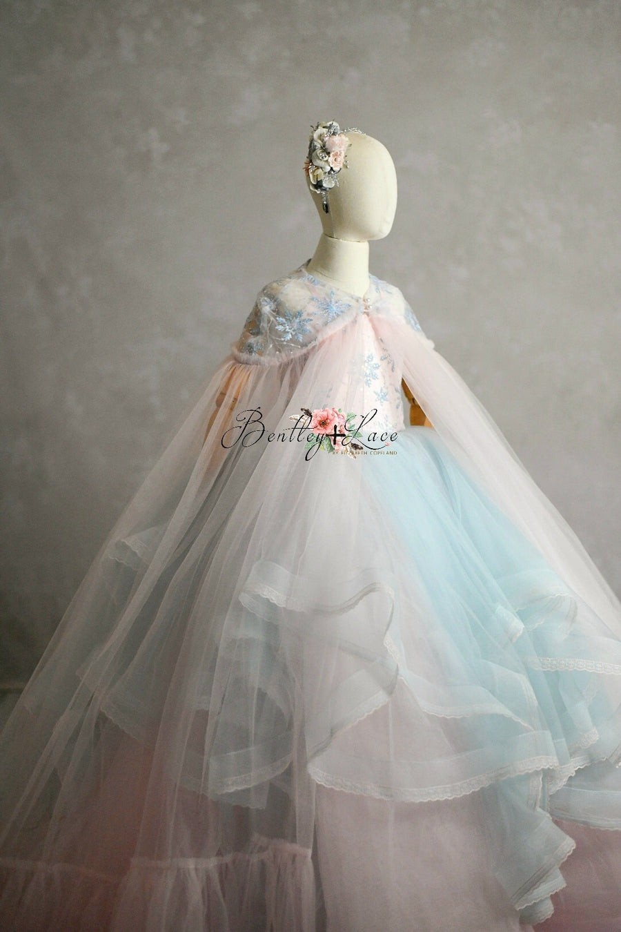Elsa Floor-Length Cascade Dress | Choose Your Color & Fabric | Editorial Couture Gown for Special Occasions