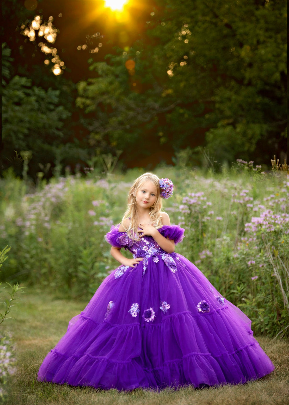 Retired rental Amethyst-  Floor Length Dress ( 5 Year - Petite 6 Year)
