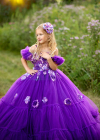 Retired rental Amethyst-  Floor Length Dress ( 5 Year - Petite 6 Year)