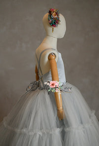 Retired rental EUC "Frenchie" -  Silver Bud- Floor Length ( 7 Year - Petite 9 Year)