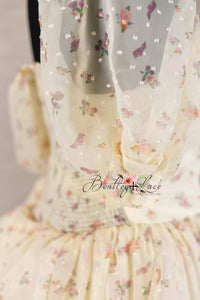 Retired euc Jardin de Fleurs Ivory Floral Rental Gown | Teen–Adult 0–2