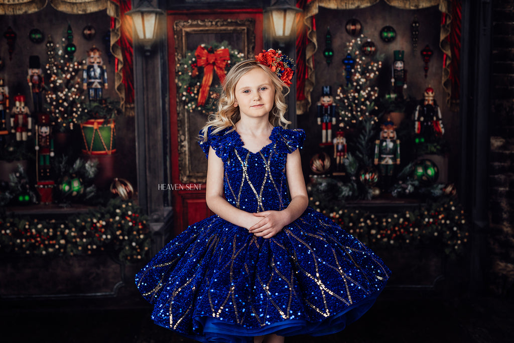 "Nutcracker Dance" - Blue Petal Length Dress  ( 6 Year - Petite 8 Year)