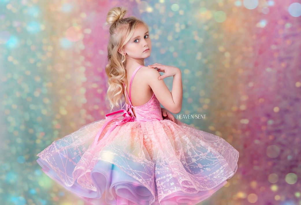 "Pink Daydream" -  Petal Short Length Dress ( 6 Year - Petite 7 Year)