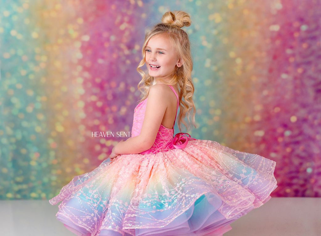 "Pink Daydream" -  Petal Short Length Dress ( 6 Year - Petite 7 Year)