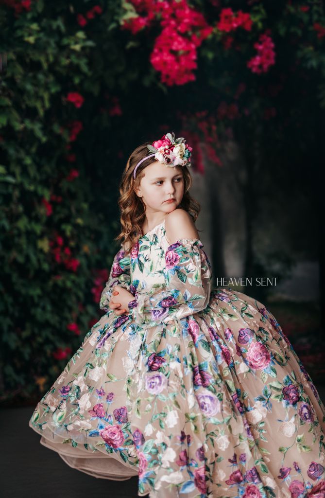 "Scout" -  High Low Gown + Detachable Sleeves ( 7 Year - Petite 9 Year)