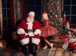 "Darling Plaid" Red Vintage Jacket Dress + Green Solid  Petal Length Dress ( 5 Year - Petite 6 Year)