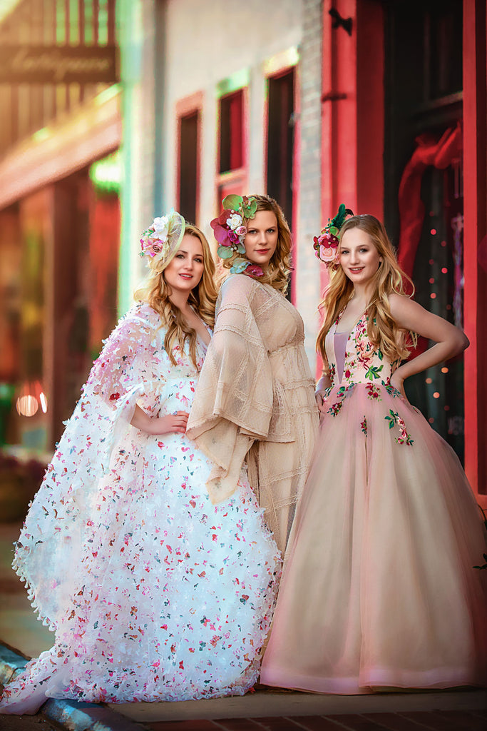 "Floral Sorbet" Floor long gown (Teen-Adult)