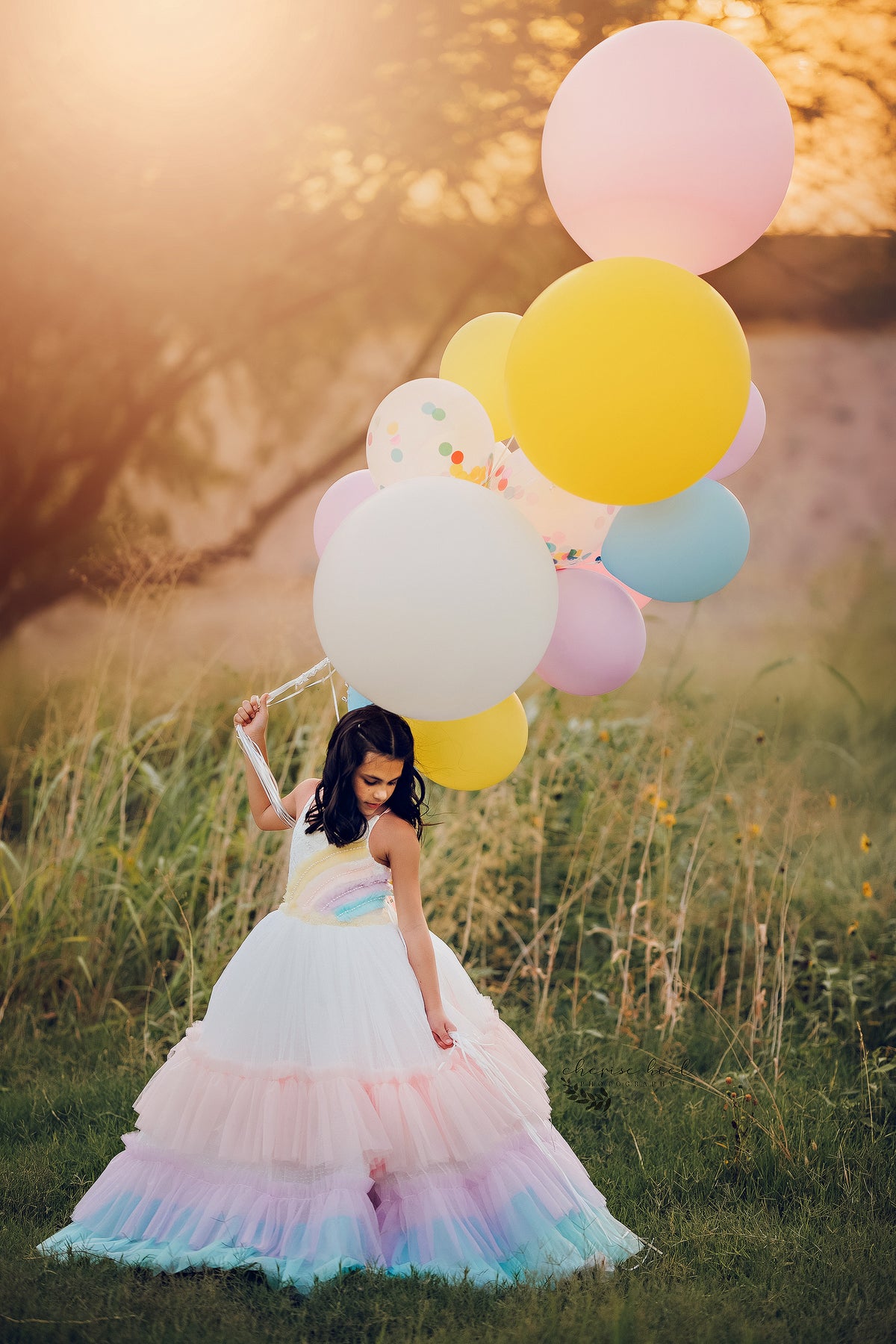 Over The Rainbow Gown- choose color Editorial Dress, Couture Gown, Special Occasion Dress